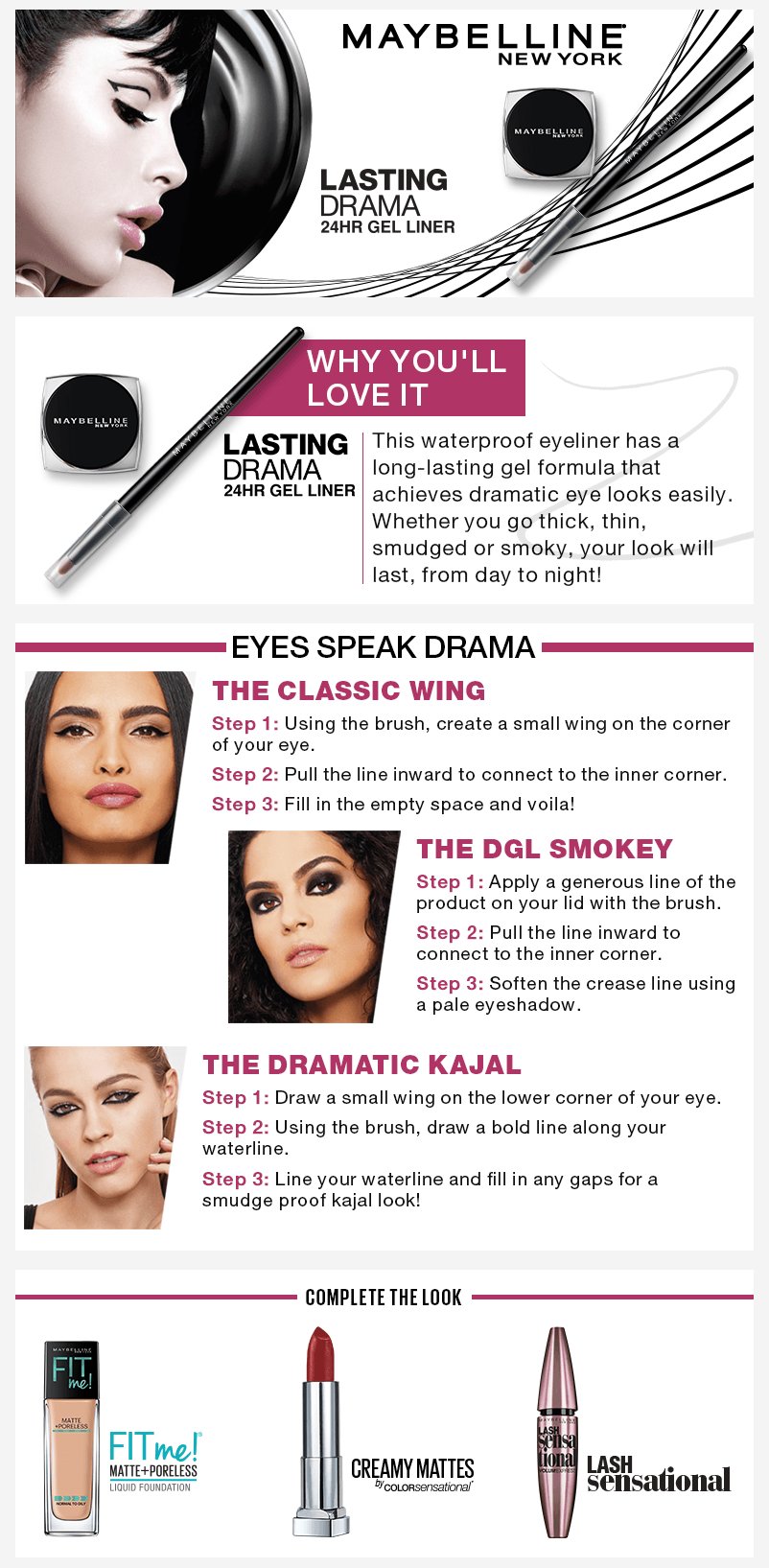 Maybelline Lasting Drama Gel Liner - Uses, Features, How To Apply