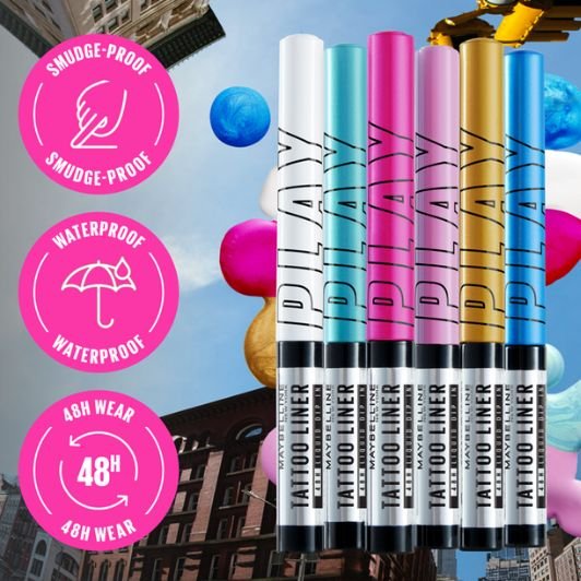 Maybelline Tattoo Play Liquid Eyeliner - LONGWEAR COLOR LINERS