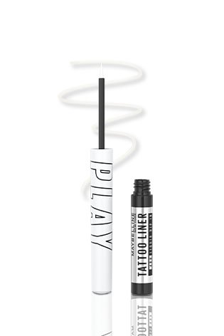 Maybelline New York Tattoo Play White Liquid Eyeliner - Longwear Waterproof Eyeliner - Matte Finish | Defend