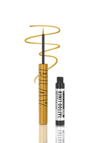 Maybelline New York Tattoo Play Gold Liquid Eyeliner - Longwear Waterproof Eyeliner - Metallic Finish | Drop
