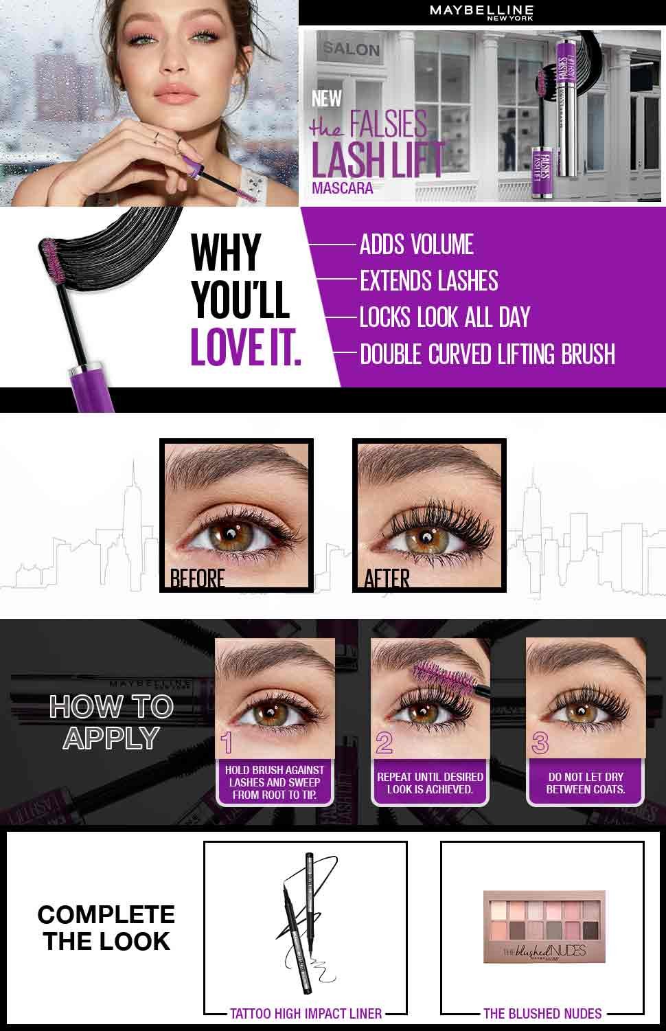 Maybelline New York Lash Lift Mascara Waterproof