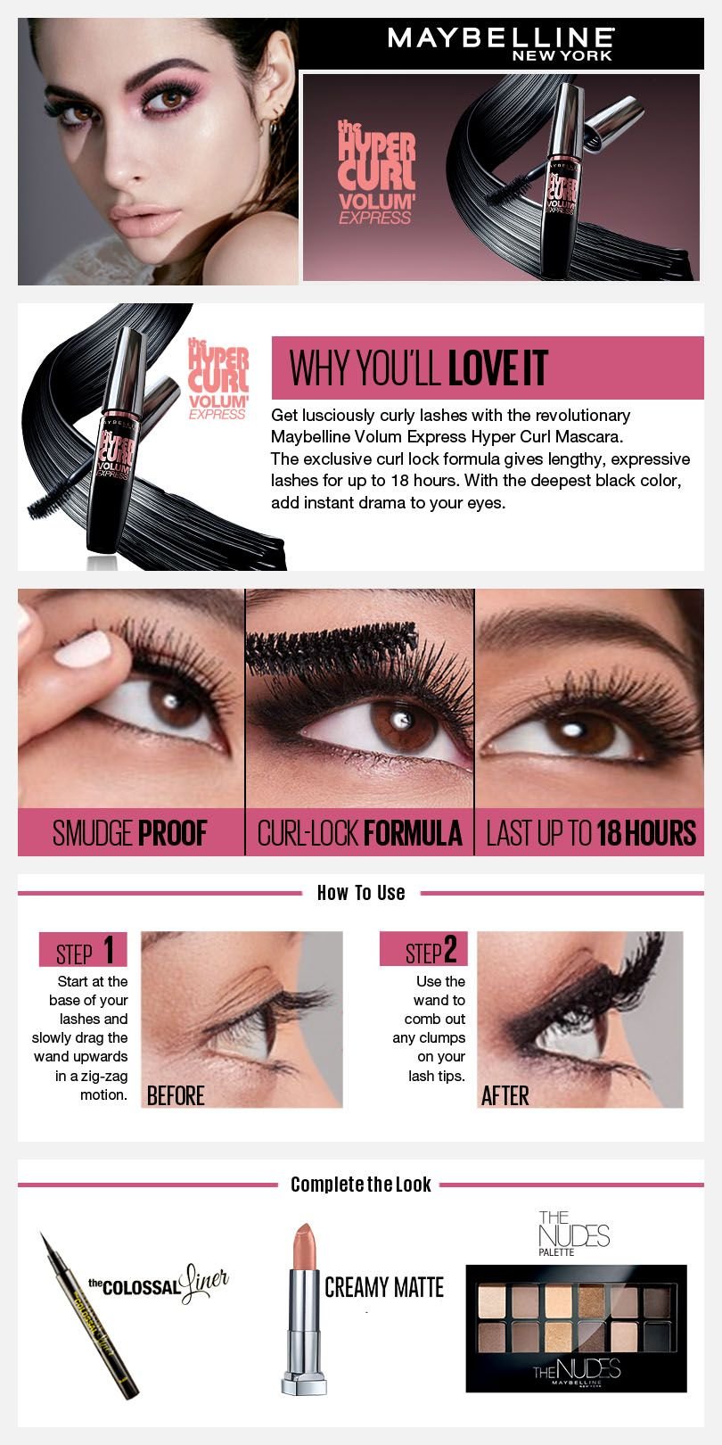 Volum' Express Hyper Curl Washable Mascara - Uses, Features, How To Apply