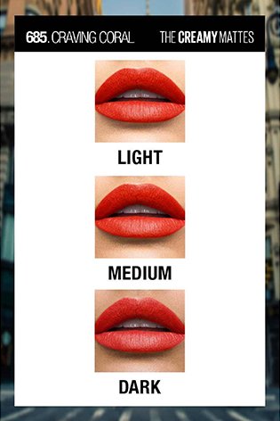 Smooth Texture of Maybelline Creamy Matte Lipstick - Craving Coral