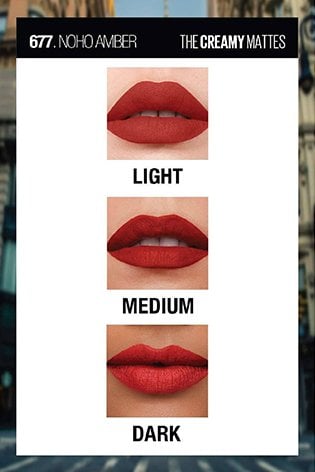 Smooth Texture of Maybelline Creamy Matte Lipstick - noho amber