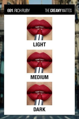 Smooth Texture of Maybelline Creamy Matte Lipstick - rich ruby