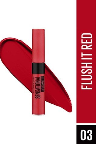 Long-Lasting Wear from Sensational Liquid Matte - flush it red