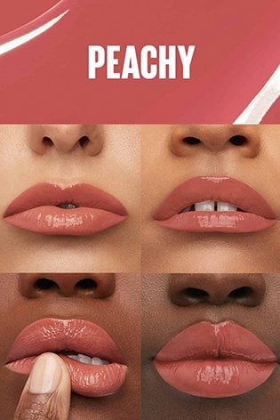 Dramatic Look with Maybelline Vinyl Lipstick - Peachy